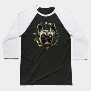 French bulldog in floral Baseball T-Shirt